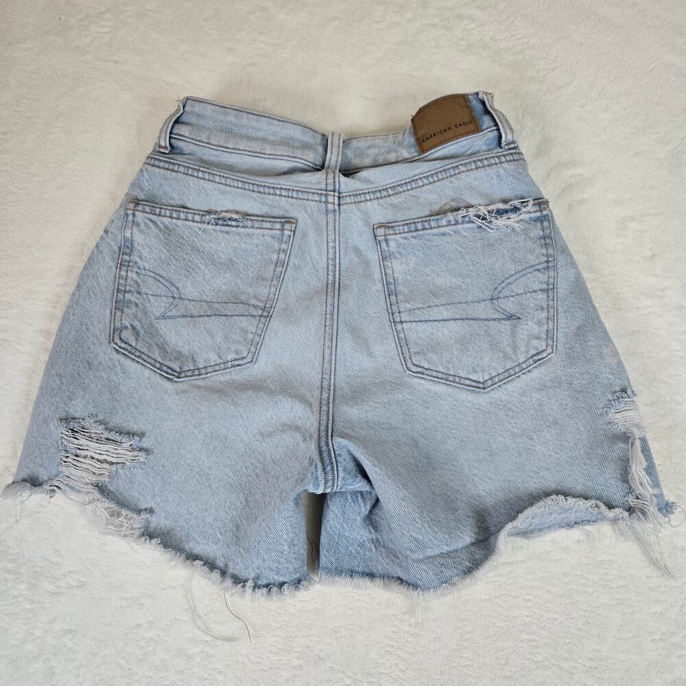 American Eagle 2 Piece Jeans Mom Shorts size 000 Distressed Womens 0690 - Picture 3 of 16